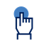 Icon of a hand pressing a button