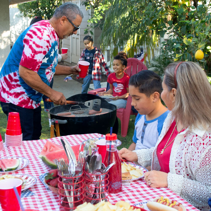 Neighbors gathered for a cookout
