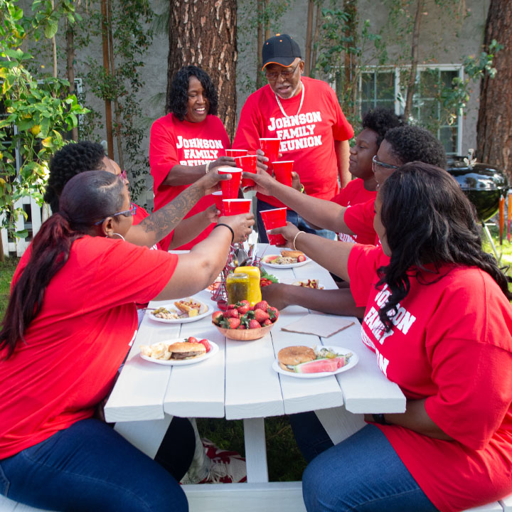 Multigenerational family enjoying a family reunion