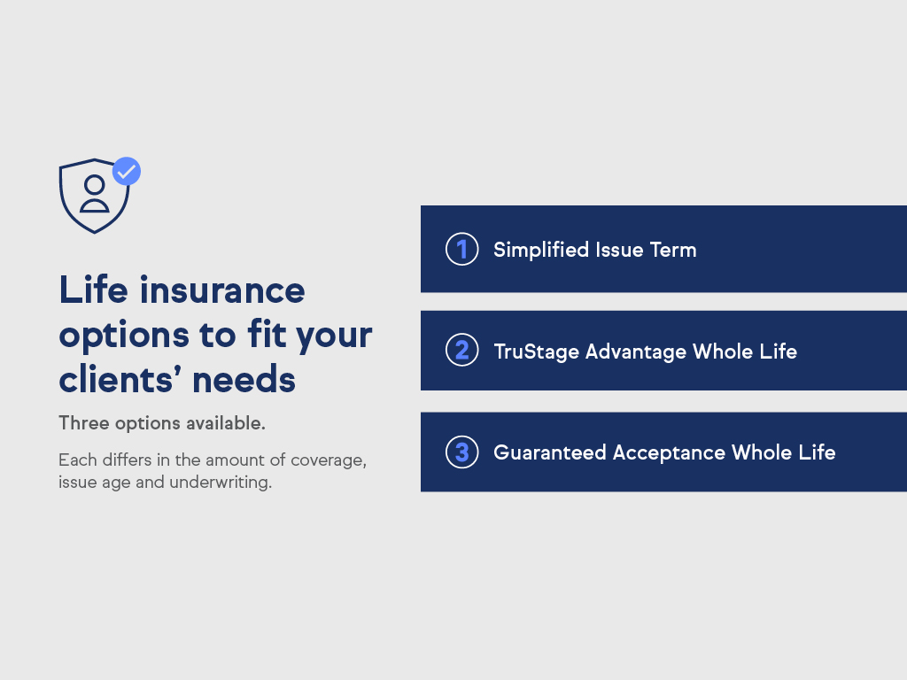 Life insurance options to fit your clients' needs infographic