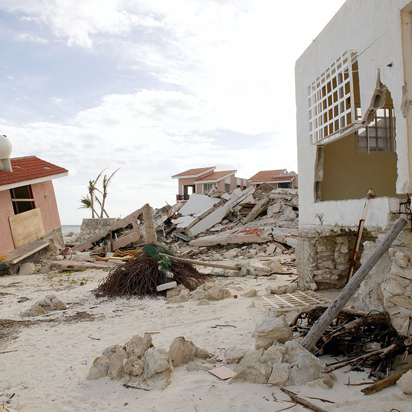 Building damaged by storm