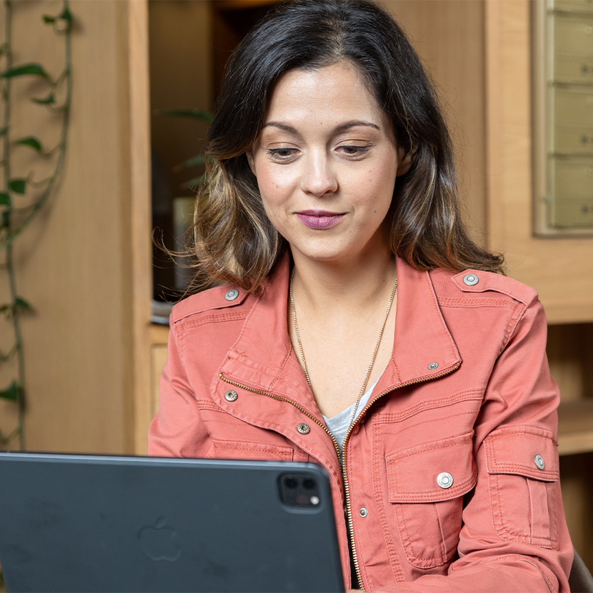 Woman using laptop